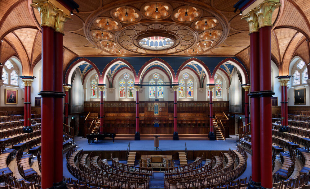 A view of the newly restored Harrow Speech Room