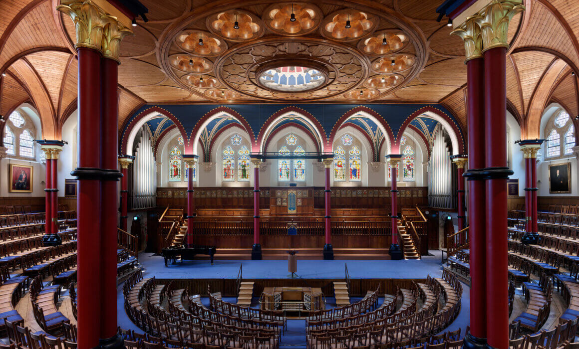 A view of the newly restored Harrow Speech Room